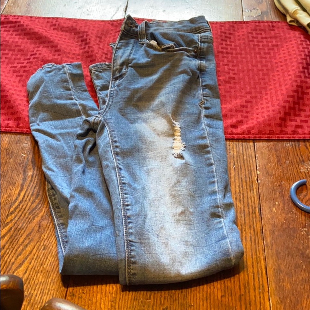 Blue jeggings